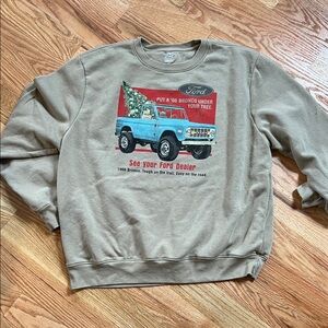 Ford Vintage Graphic Tan Men's Crewneck Sweater